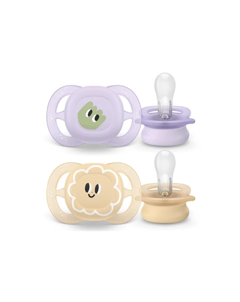 Philips avent πιπίλα ultra start, 0-2 μηνών μωβ/πορτοκαλί με σχέδιο - Philips Avent