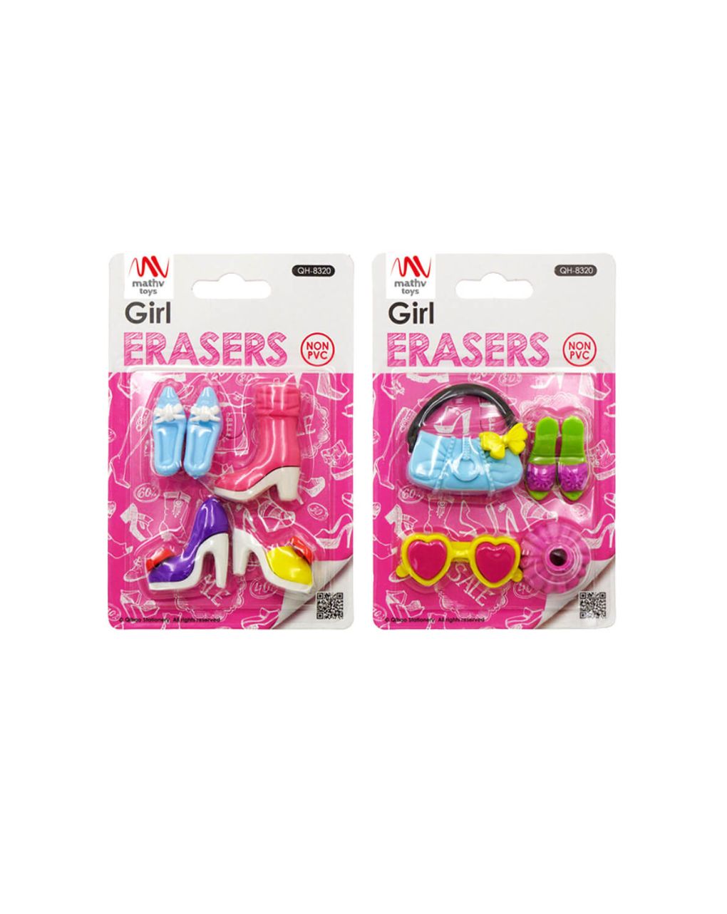 Fancy eraser set: girl in pink σε 2 σχέδια - LITTLE TREE