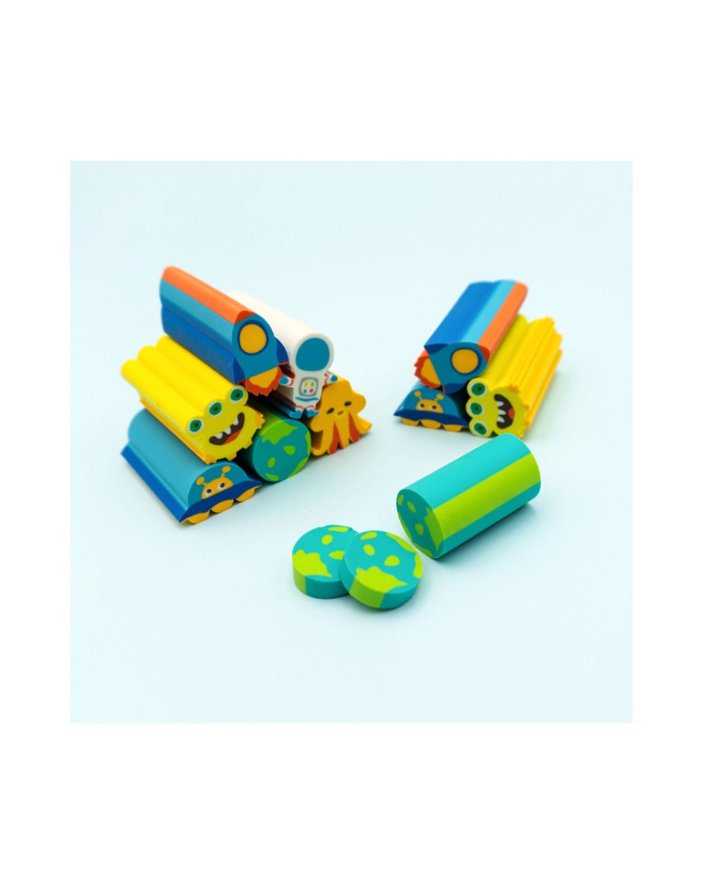 σετ γόμες 6τμχ fancy eraser set: space - LITTLE TREE