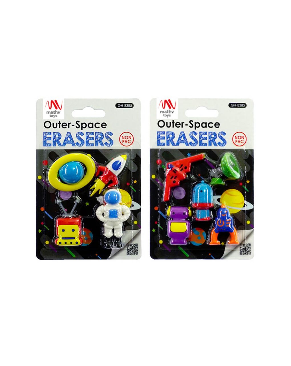 Fancy eraser set: outer space traveller σε 2 σχέδια - LITTLE TREE