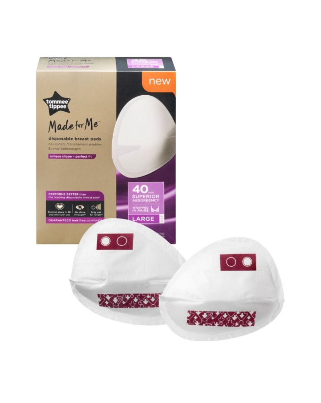 Tommee tippee made for me επιθέματα στήθους μίας χρήσης large (40τμχ) 423635 - Tommee Tippee
