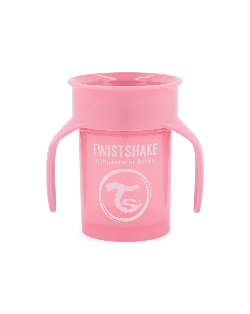 Twistshake κύπελλο spill-free 360° 230ml 6m+ pastel pink 32-08-78928