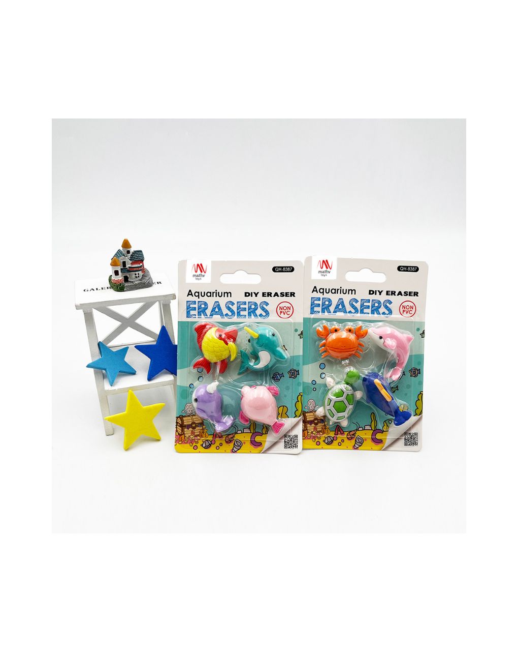 σετ γόμες fancy eraser set: aquarium σε 2 σχέδια - LITTLE TREE