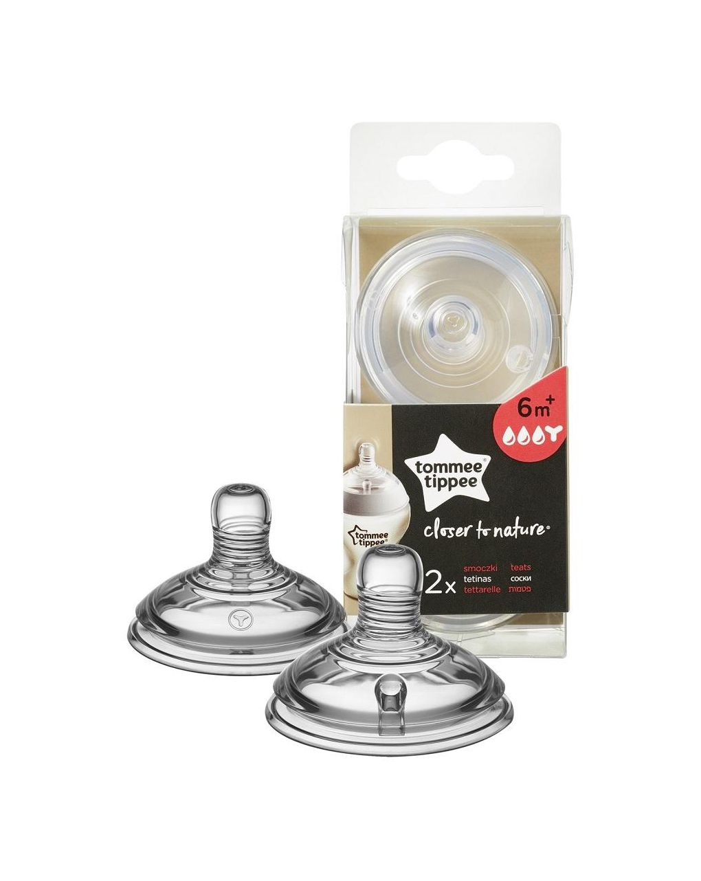 Tommee tippee θηλές σιλικόνης closer to nature γρήγορης ροής 6m+ 42112452 - Tommee Tippee