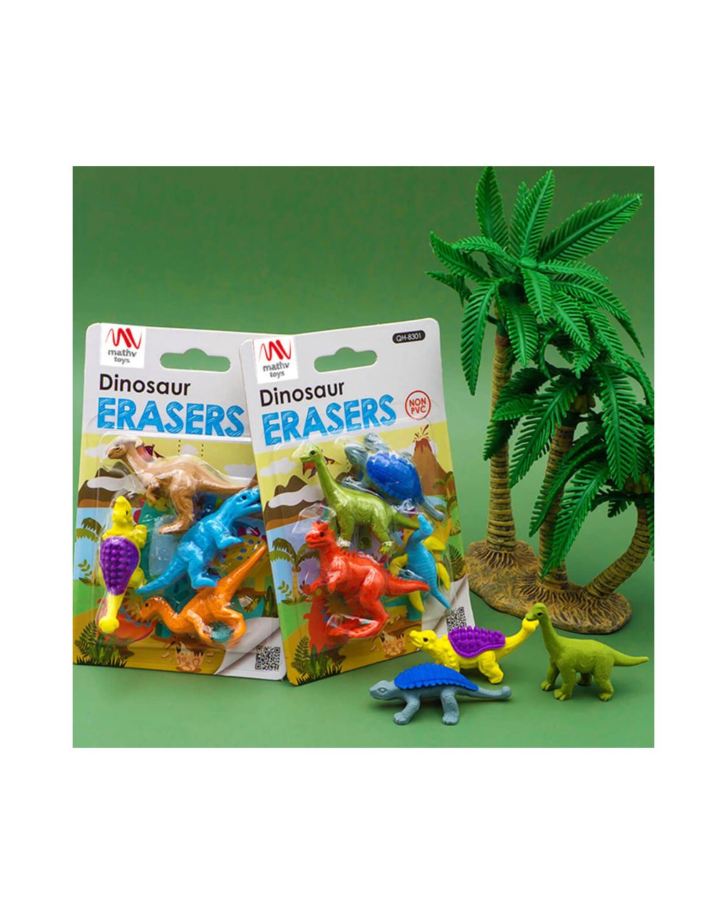 Fancy eraser set: dinosaurs σε 2 σχέδια - LITTLE TREE