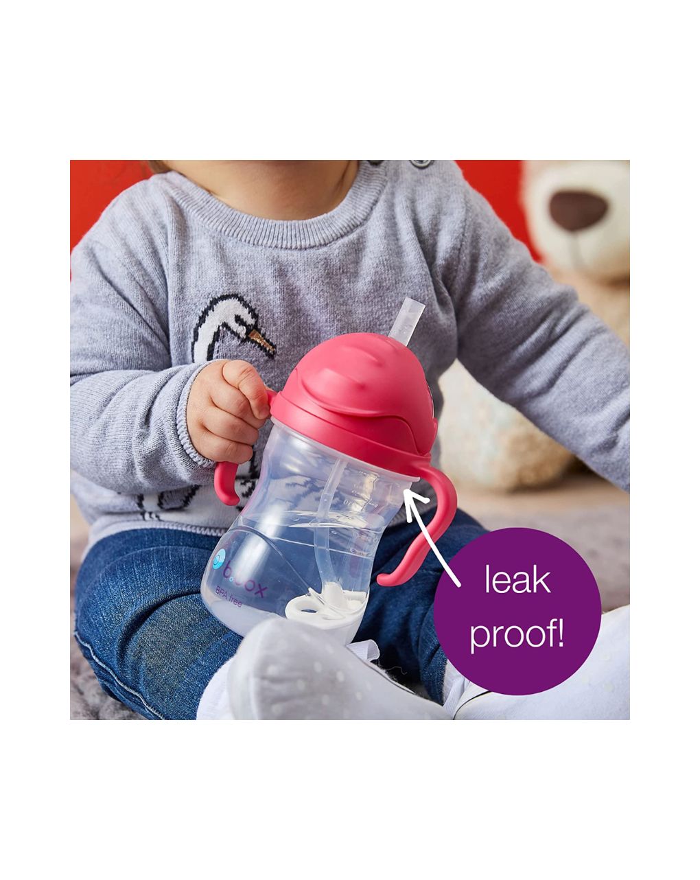 B.box εκπαιδευτικό ποτηράκι με καλαμάκι 6m+ sippy cup banana split 240ml, bb522 - BBOX