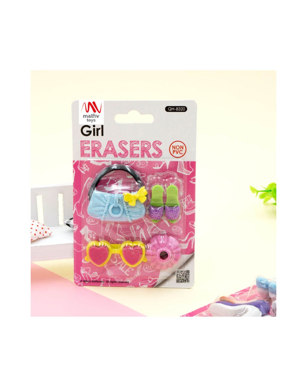 Fancy eraser set: girl in pink σε 2 σχέδια - LITTLE TREE