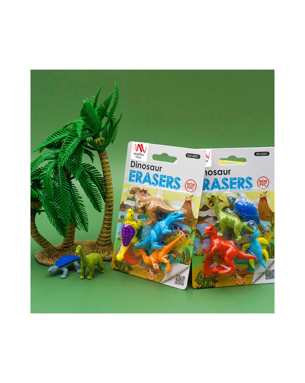 Fancy eraser set: dinosaurs σε 2 σχέδια - LITTLE TREE