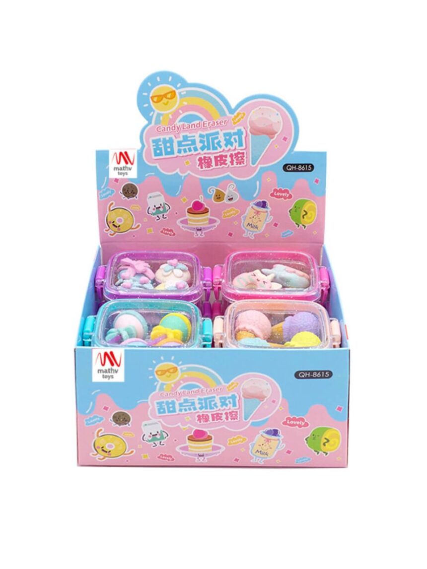 γόμες fancy erasers in lunchbox: delicious desserts σε 4 σχέδια - LITTLE TREE