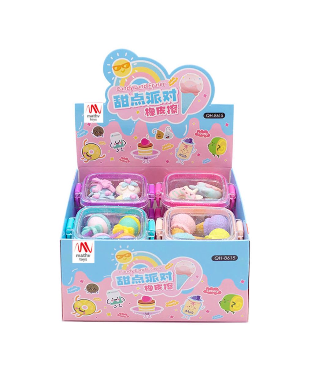 γόμες fancy erasers in lunchbox: delicious desserts σε 4 σχέδια - LITTLE TREE
