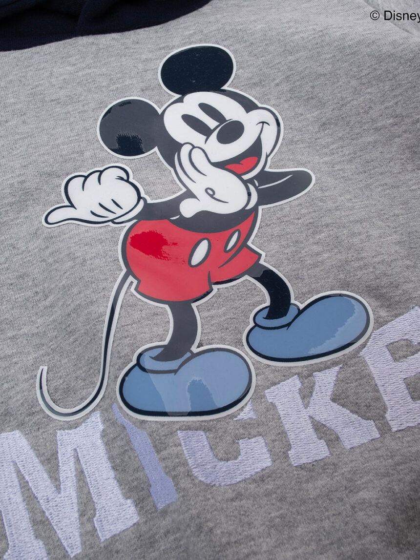 βρεφική μπλούζα φούτερ γκρι mickey για αγόρι - Prénatal