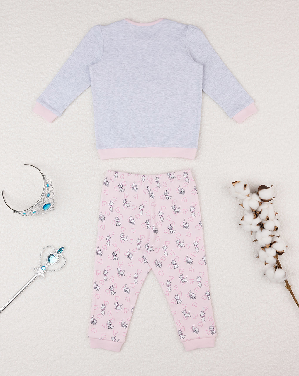 βρεφική πιτζάμα γκρι/ροζ με τη marie για κορίτσι - Prénatal