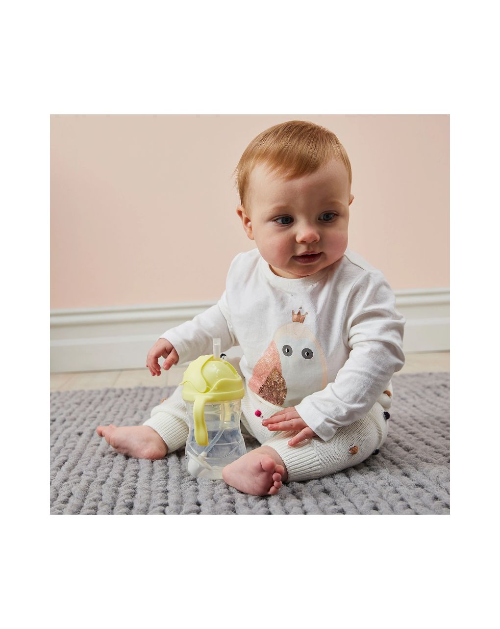 B.box εκπαιδευτικό ποτηράκι με καλαμάκι 6m+ sippy cup banana split 240ml, bb522 - BBOX