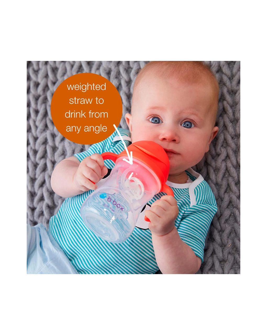 B.box εκπαιδευτικό ποτηράκι με καλαμάκι 6m+ sippy cup banana split 240ml, bb522 - BBOX