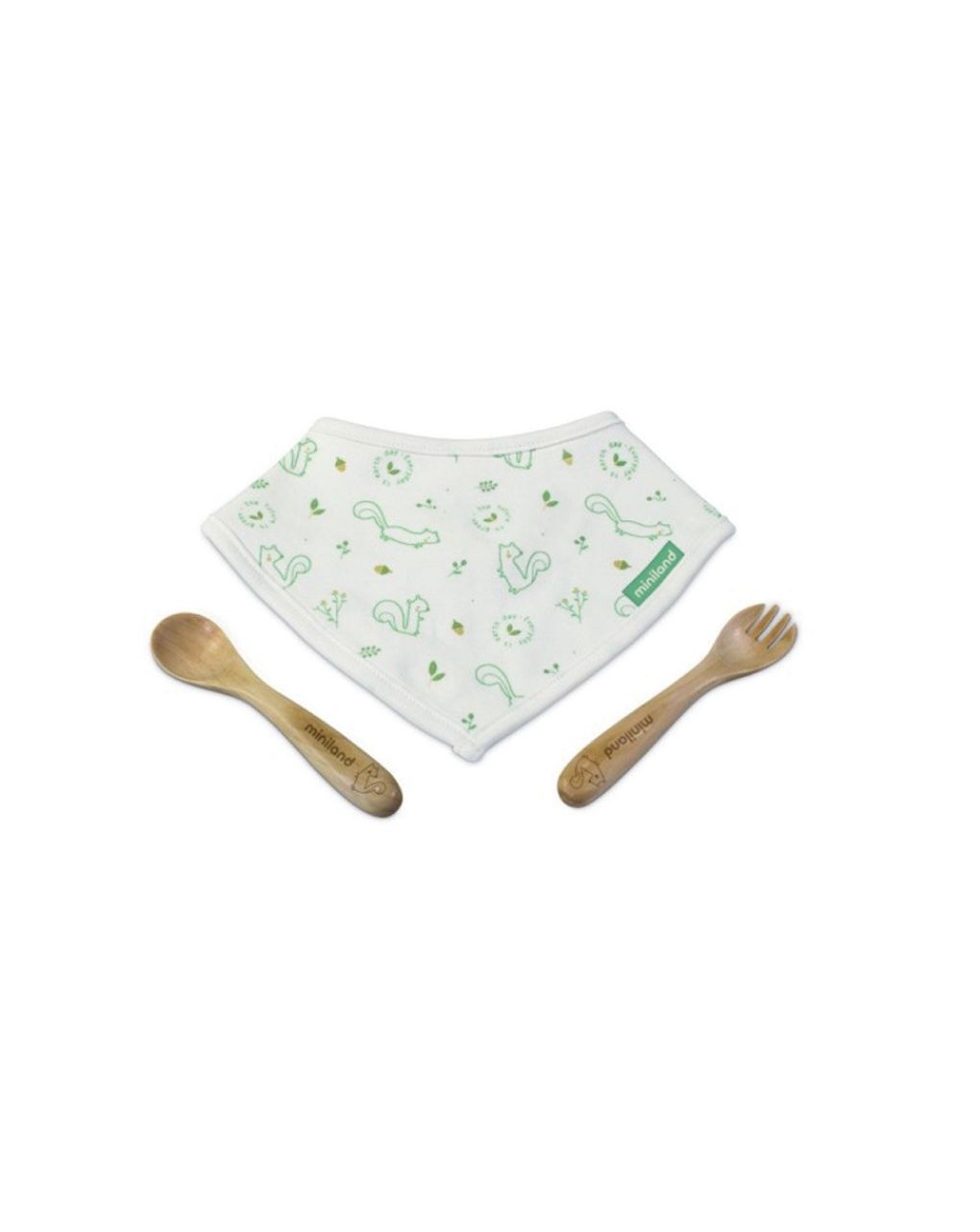 Miniland βρεφικό σετ από bamboo 3τμχ natur picneat chip, ml89316 - Miniland