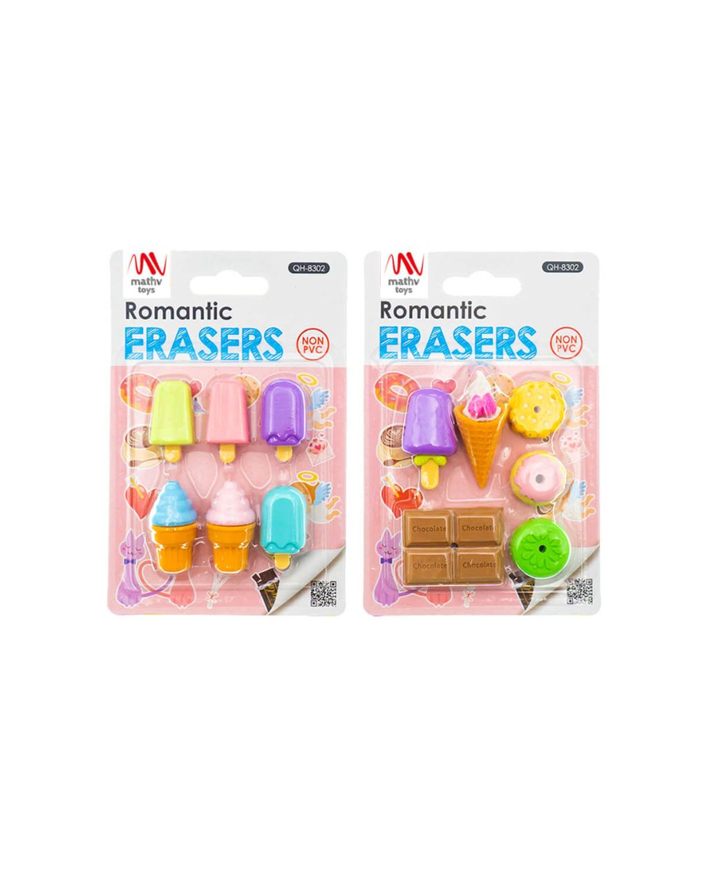 Fancy eraser set: romantic and sweet σε 2 σχέδια