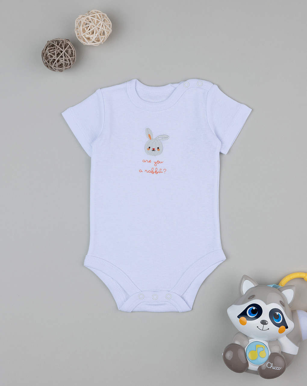 βρεφικό κορμάκι λευκό rabbit unisex - Prénatal