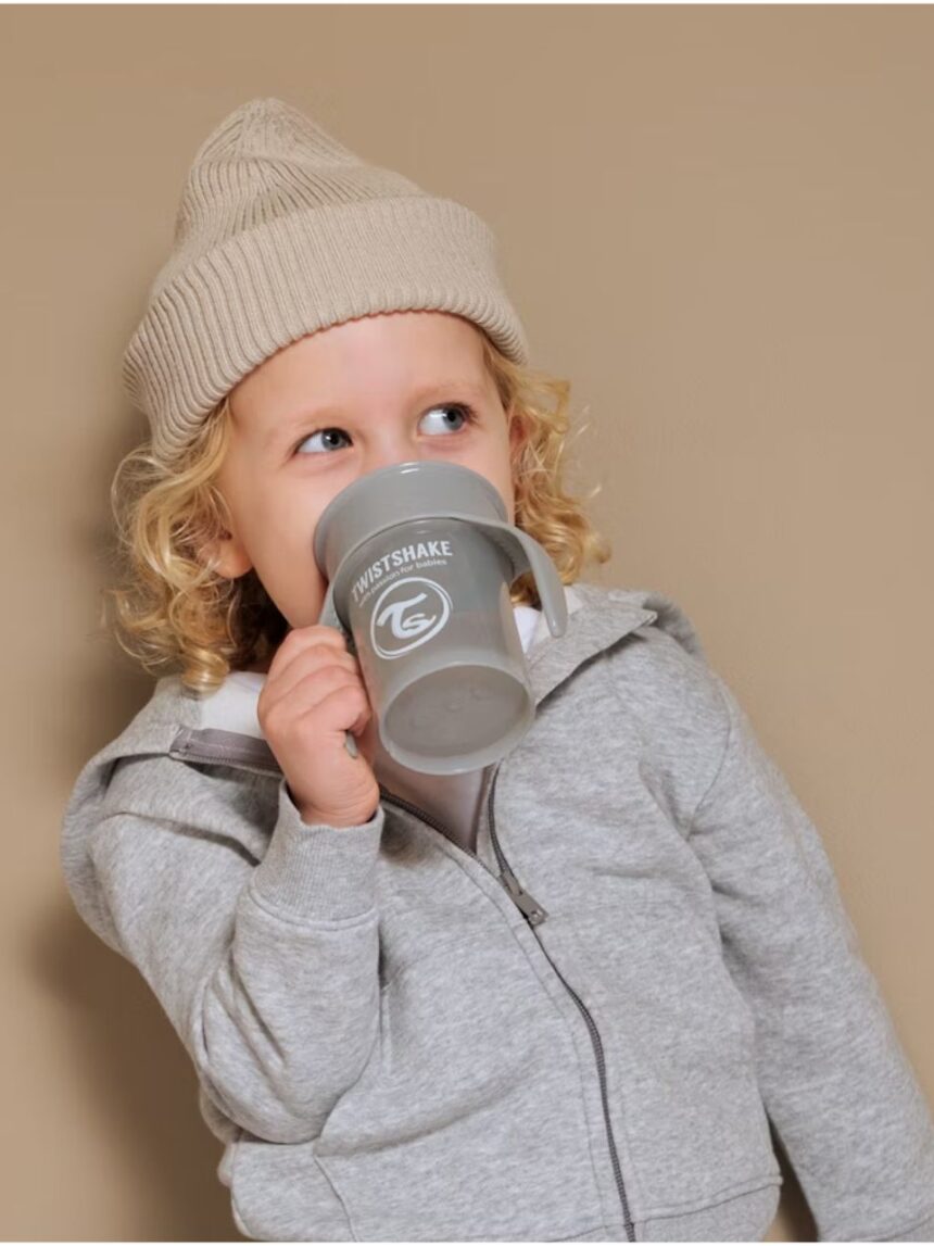Twistshake κύπελλο spill-free 360° 230ml 6m+ pastel grey 32-08-78930 - Twistshake