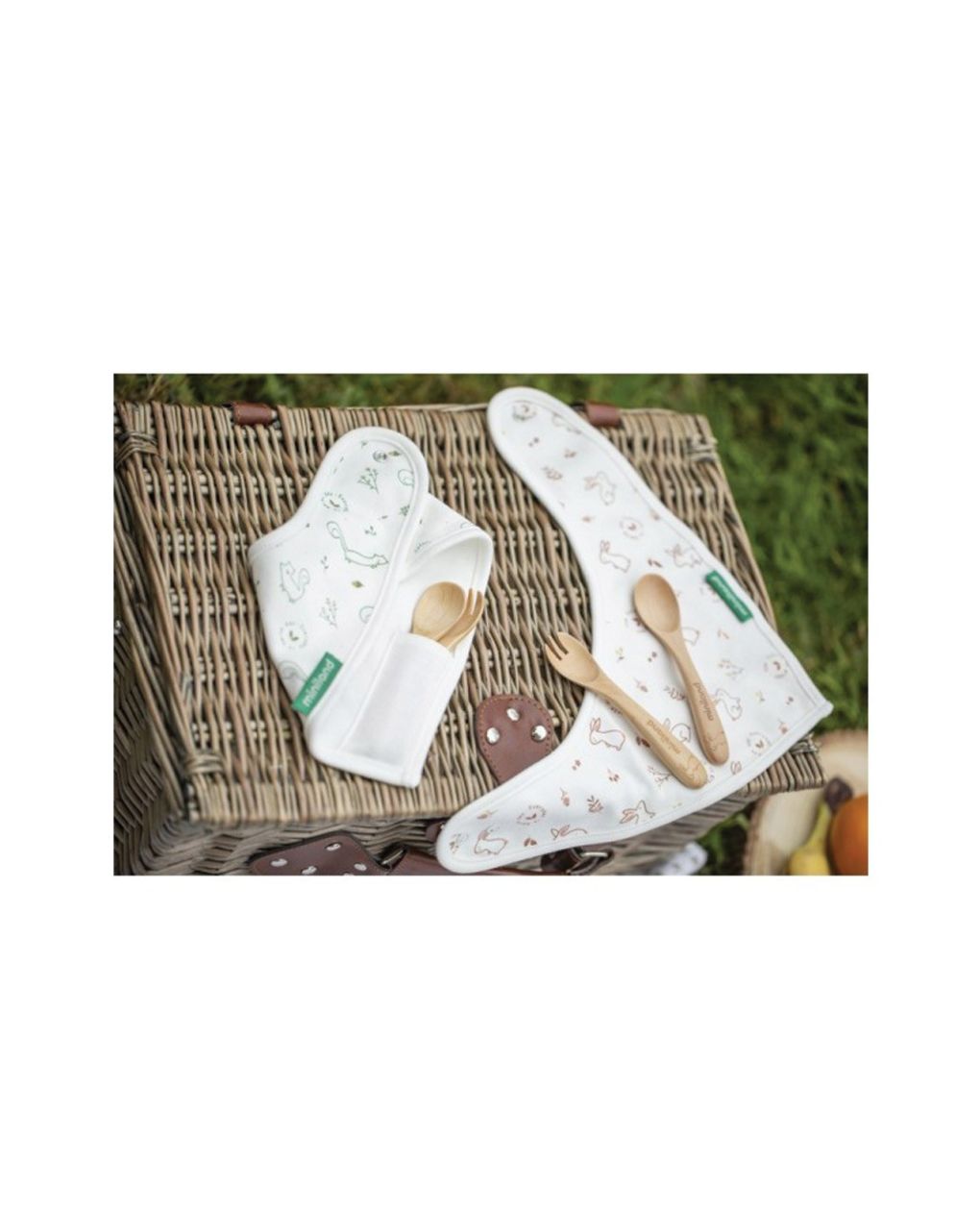 Miniland βρεφικό σετ από bamboo 3τμχ natur picneat chip, ml89316 - Miniland