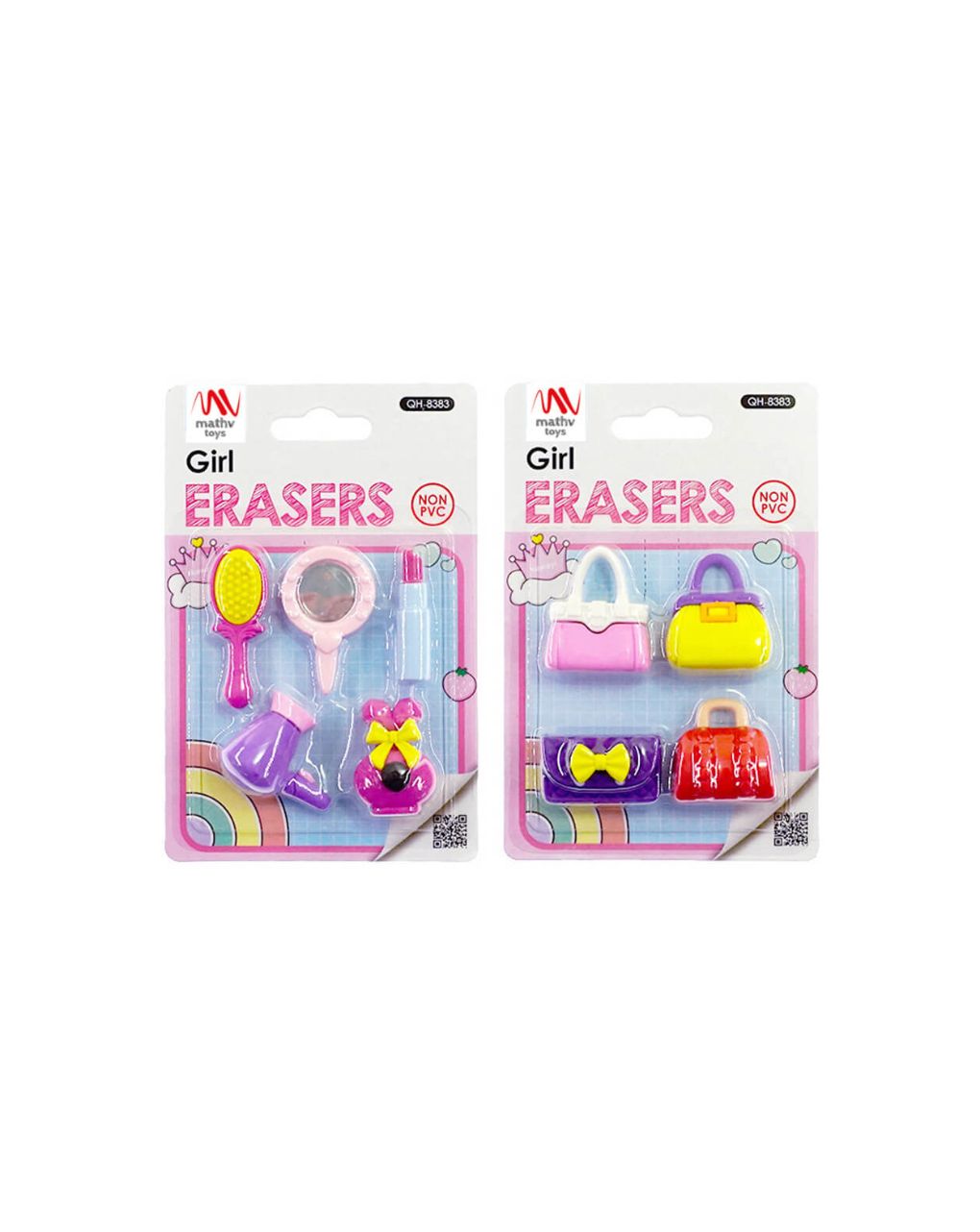 Fancy eraser set: girl going out σε 2 σχέδια - LITTLE TREE