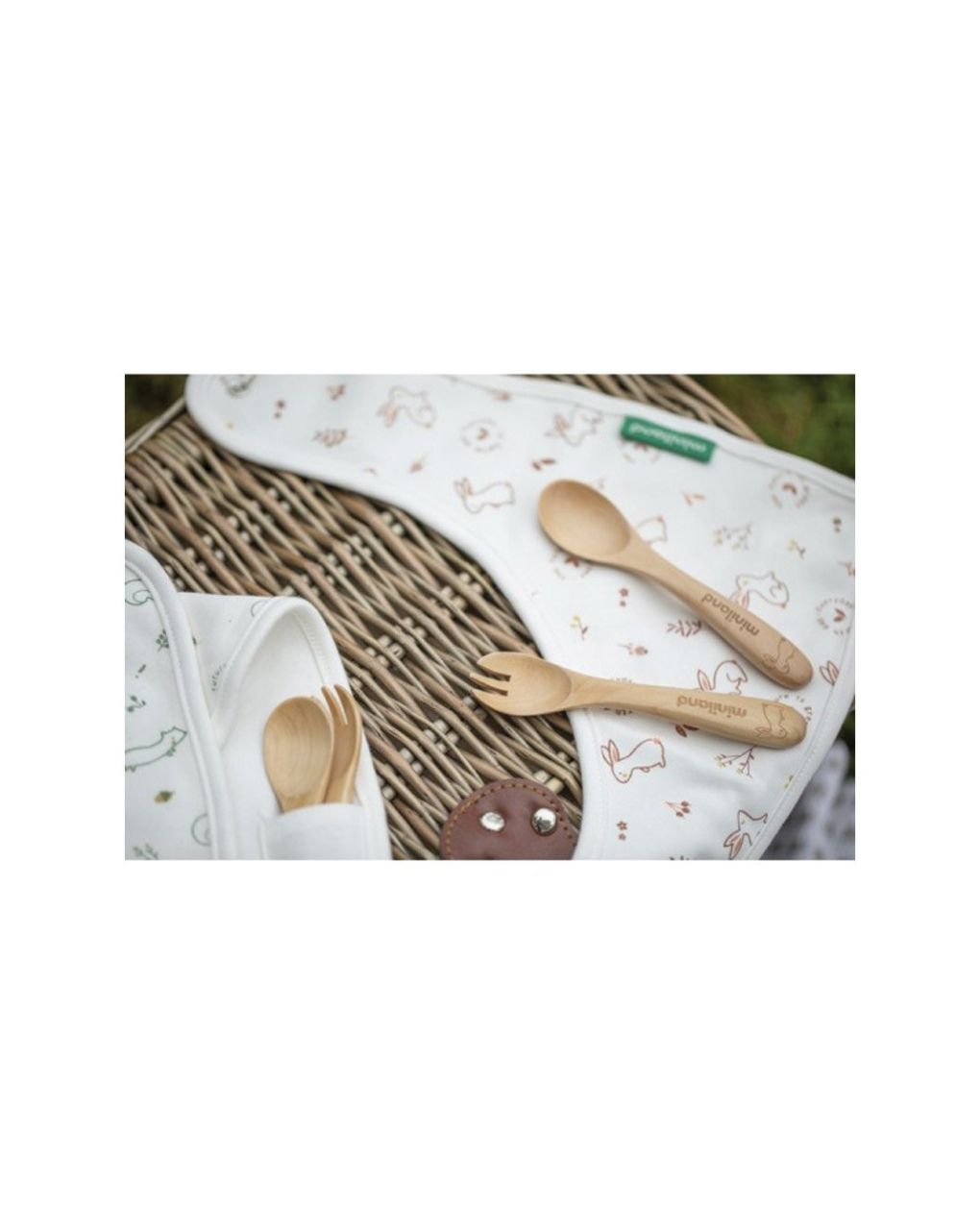 Miniland βρεφικό σετ από bamboo 3τμχ natur picneat chip, ml89316 - Miniland