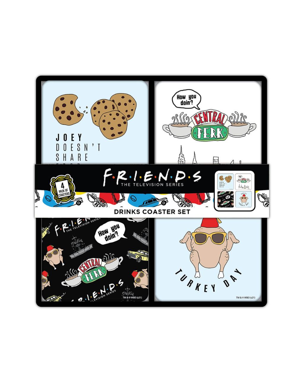 Friends drinks coaster set - BLUE SKY