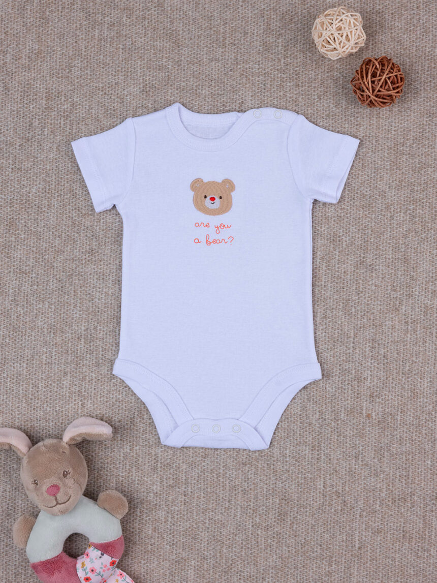 βρεφικό κορμάκι λευκό bear unisex - Prénatal