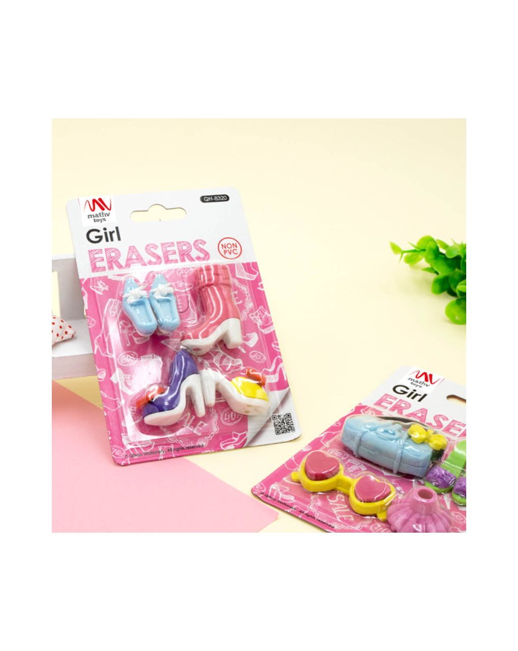 Fancy eraser set: girl in pink σε 2 σχέδια - LITTLE TREE