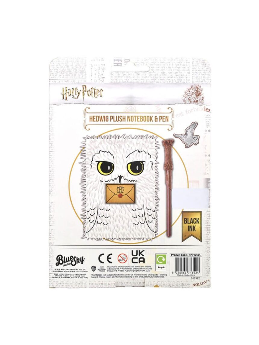 σημειωματάριο με στυλό harry potter – hedwig plush - BLUE SKY