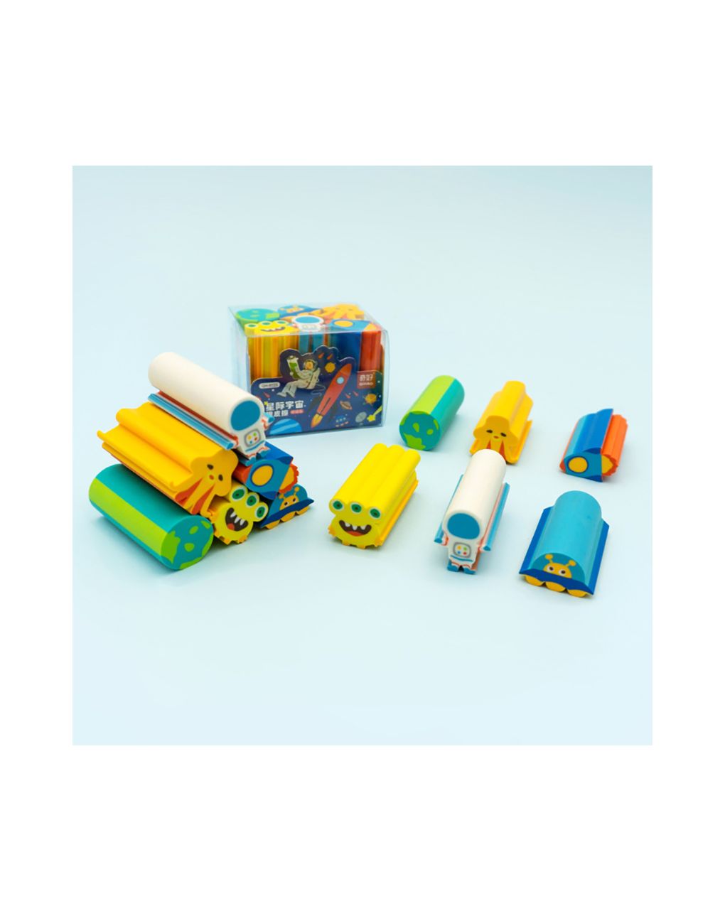 σετ γόμες 6τμχ fancy eraser set: space - LITTLE TREE