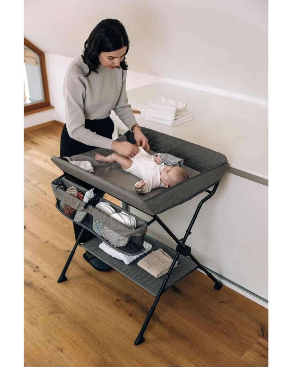 Freeon πτυσσόμενη μεταλλική αλλαξιέρα lia grey, 82092 - Freeon