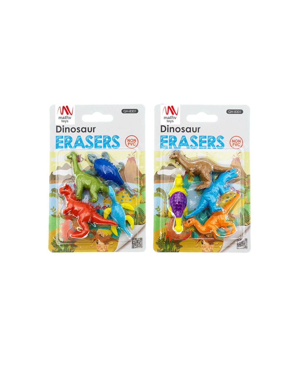 Fancy eraser set: dinosaurs σε 2 σχέδια - LITTLE TREE