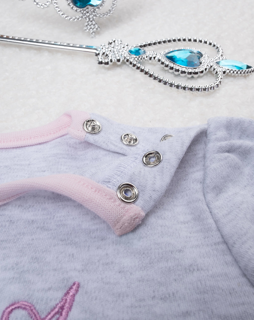 βρεφική πιτζάμα γκρι/ροζ με τη marie για κορίτσι - Prénatal