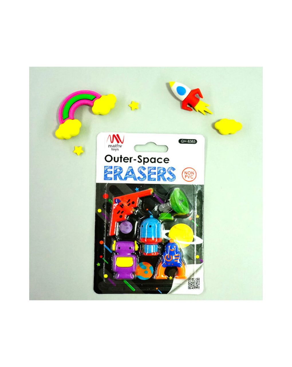 Fancy eraser set: outer space traveller σε 2 σχέδια - LITTLE TREE