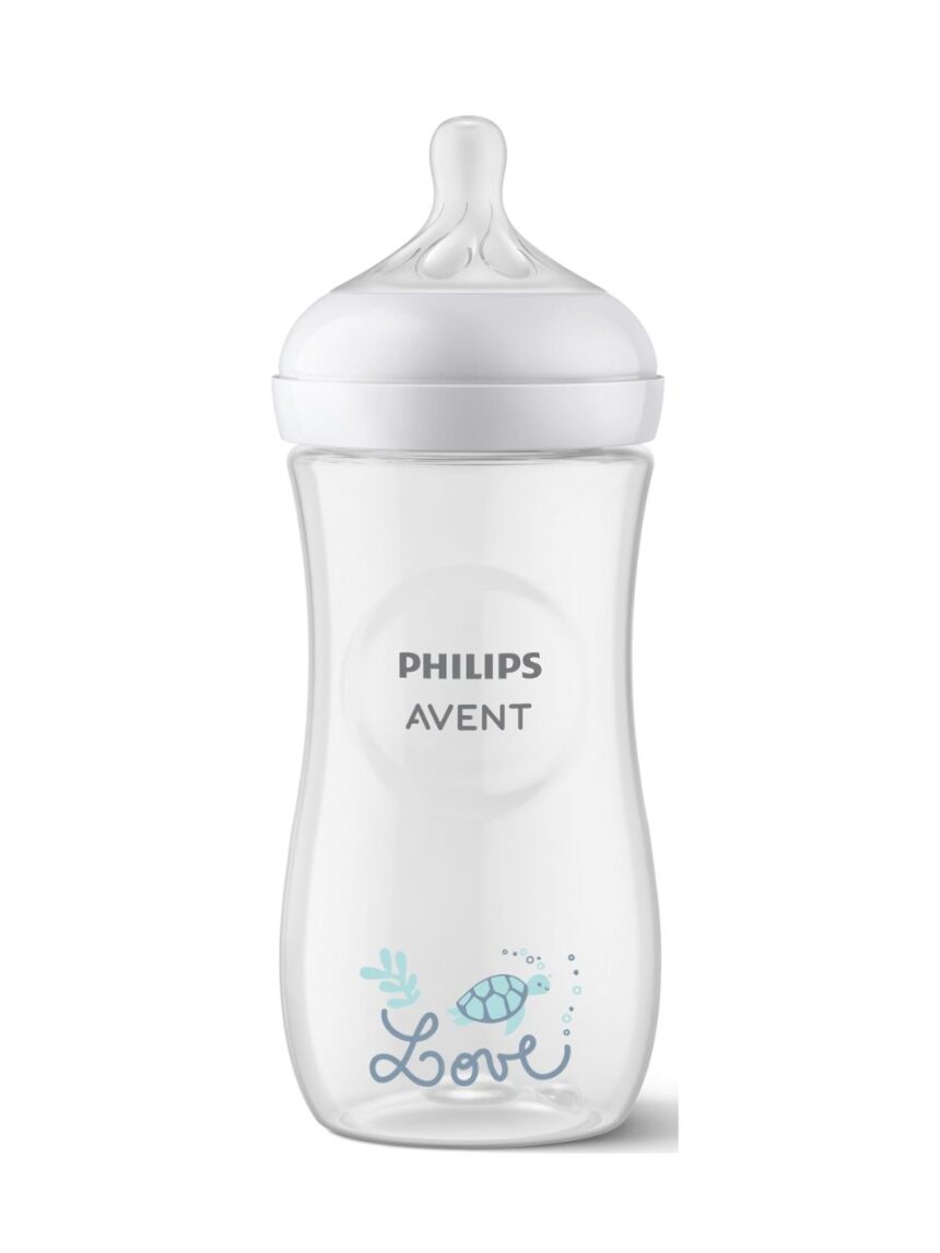 Philips avent πλαστικό μπιμπερό natural response 3m+ 330ml χελωνα scy906/11 - Philips Avent