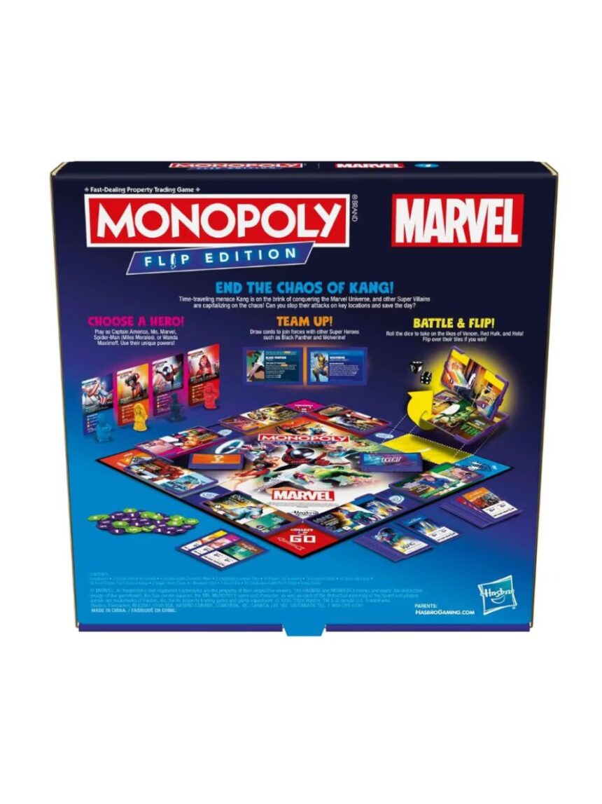 Hasbro επιτραπέζιο παιχνίδι monopoly spiderman flip edition marvel f9931 - Monopoly