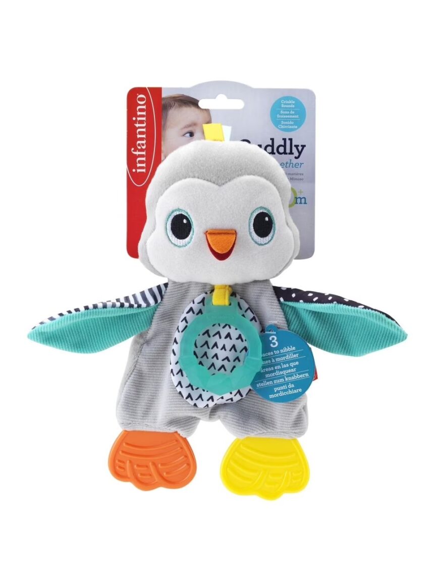 Infantino μασητικό πιγκουίνος cuddly teether, b-316329-01 - INFANTINO