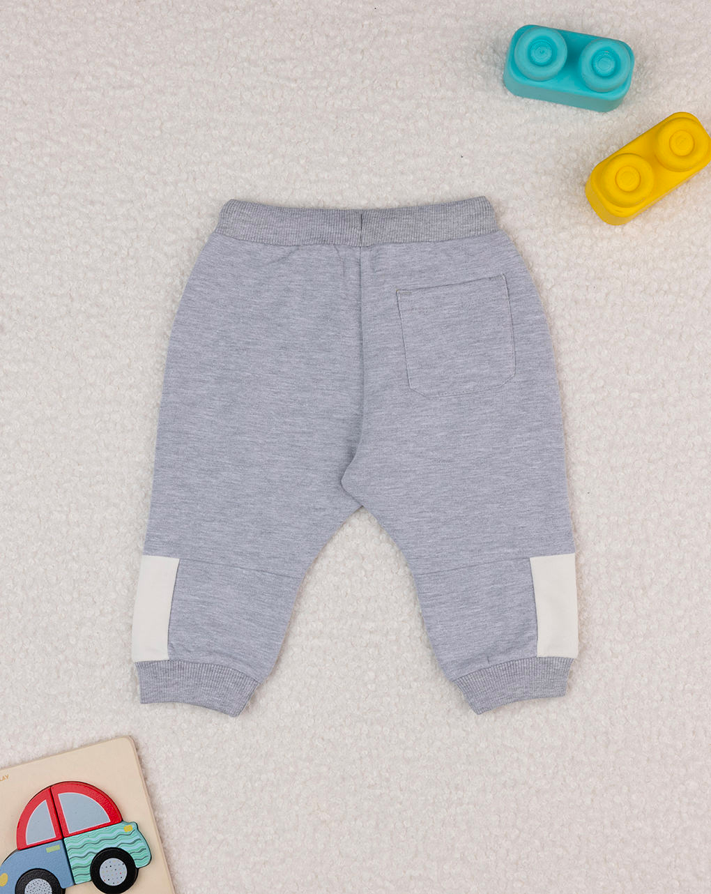 βρεφικό παντελόνι φούτερ γκρι με σκυλάκι για αγόρι - Prénatal