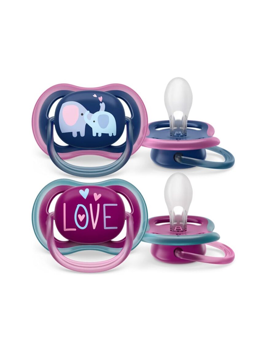 Philips avent πιπίλα ultra air 2τμχ elephants love 18m+, scf349/22 - Philips Avent