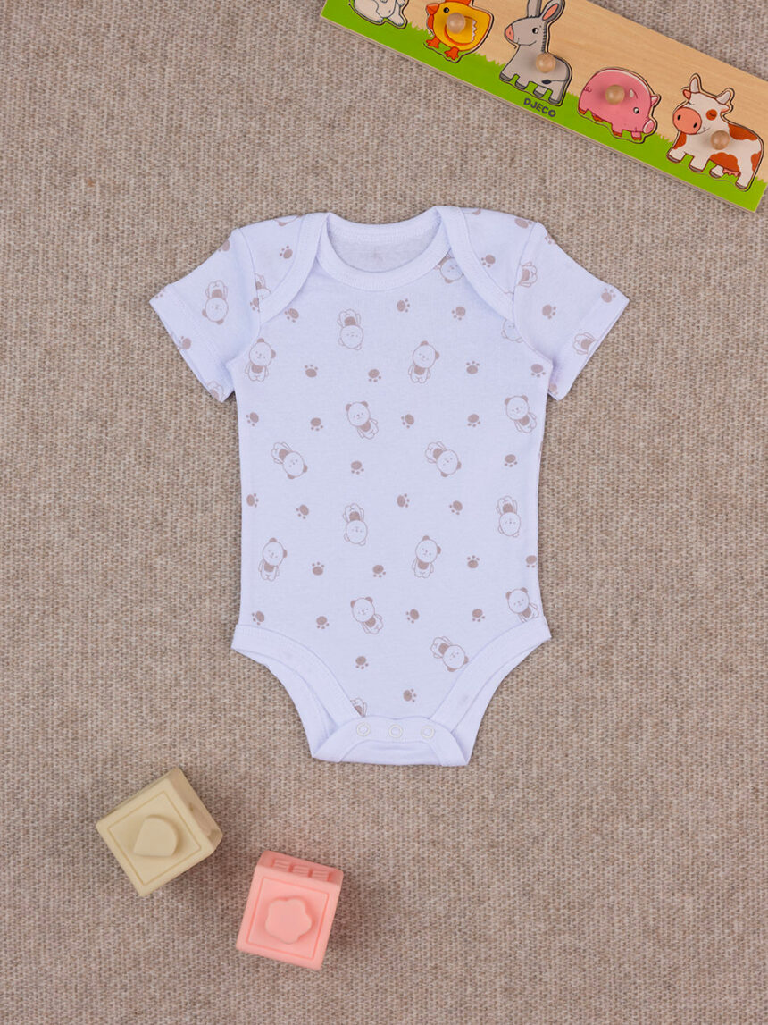 βρεφικό κορμάκι λευκό με αρκουδάκια για αγόρι - Prénatal