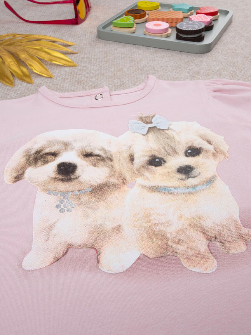 βρεφική μπλούζα ροζ με σκυλάκια για κορίτσι - Prénatal