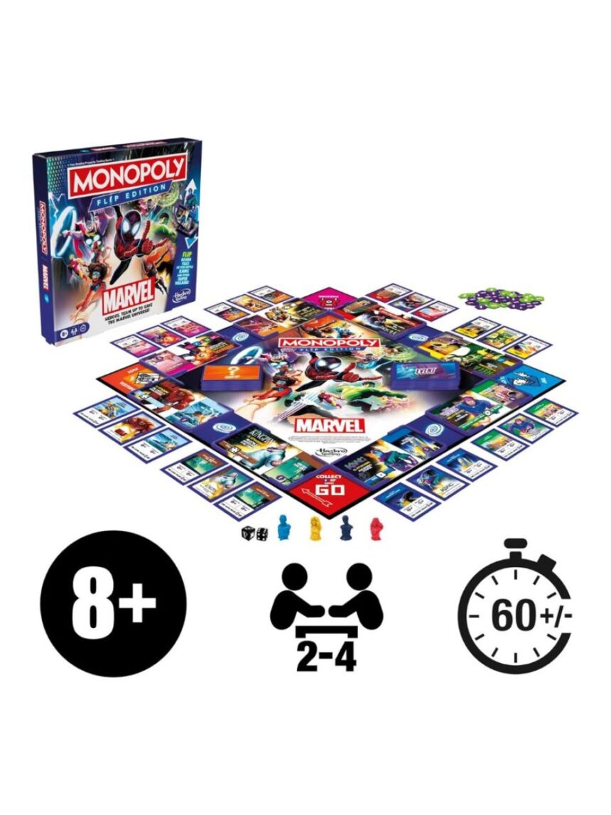 Hasbro επιτραπέζιο παιχνίδι monopoly spiderman flip edition marvel f9931 - Monopoly