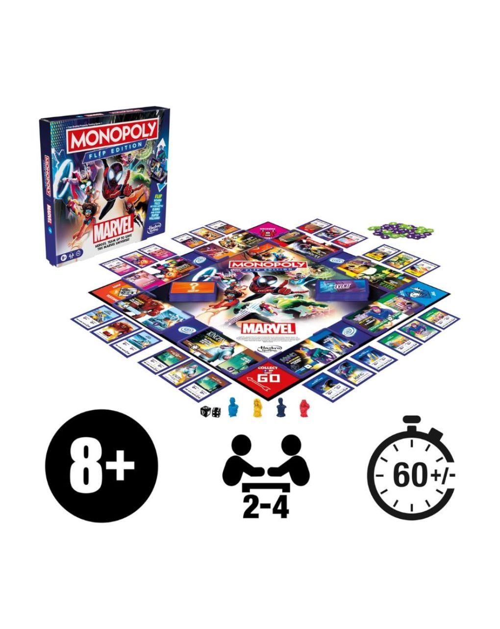 Hasbro επιτραπέζιο παιχνίδι monopoly spiderman flip edition marvel f9931 - Monopoly