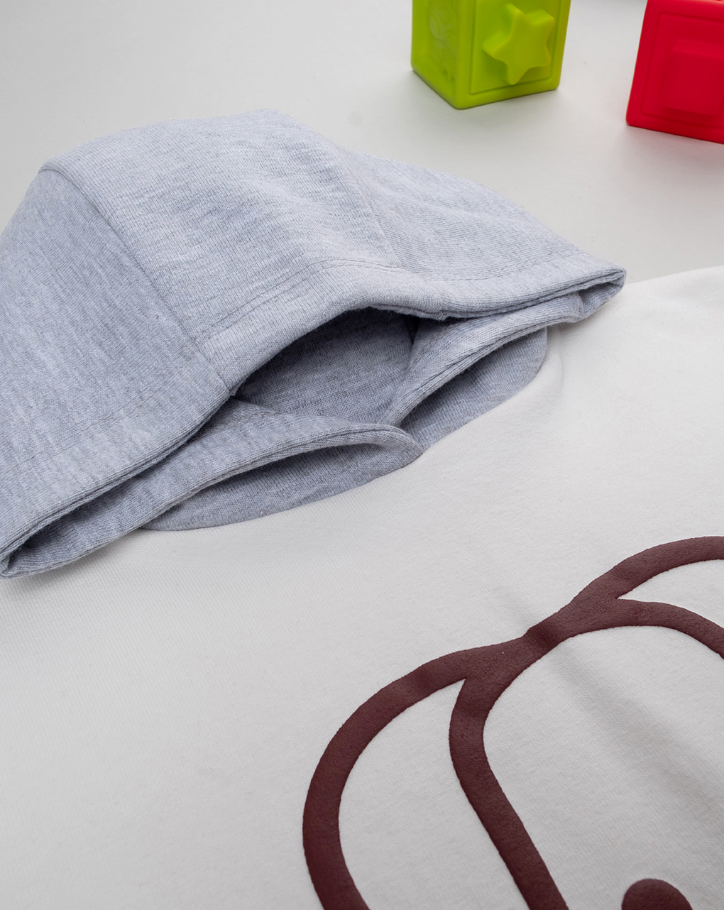 βρεφική μπλούζα φούτερ μπορντώ/λευκή με σκυλάκι για αγόρι - Prénatal