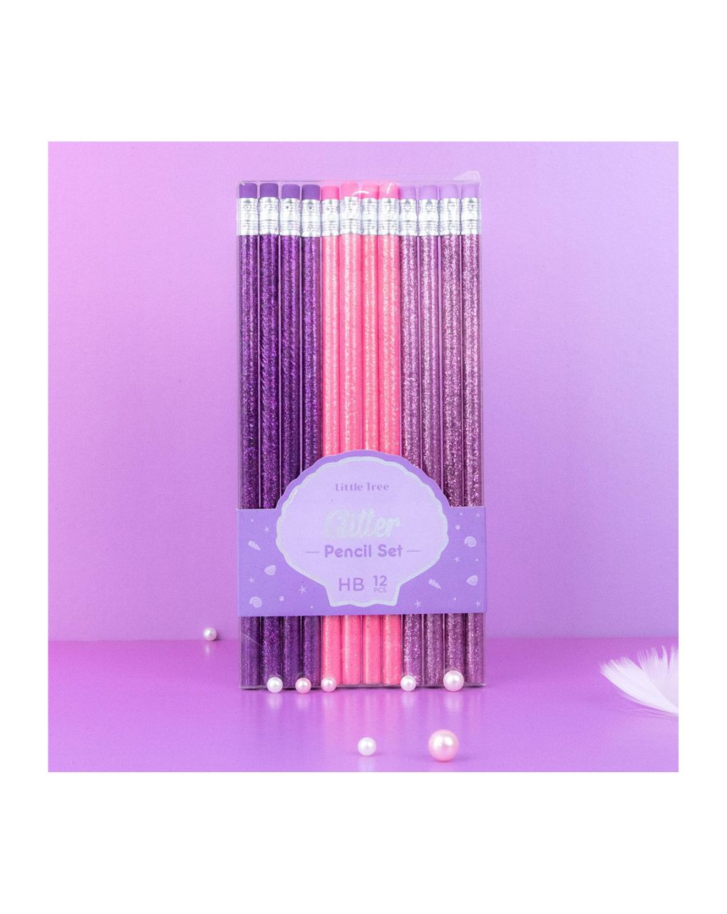 Dreamy glitter set 12 μολύβια hbl (2 σχέδια), lt111229 - LITTLE TREE