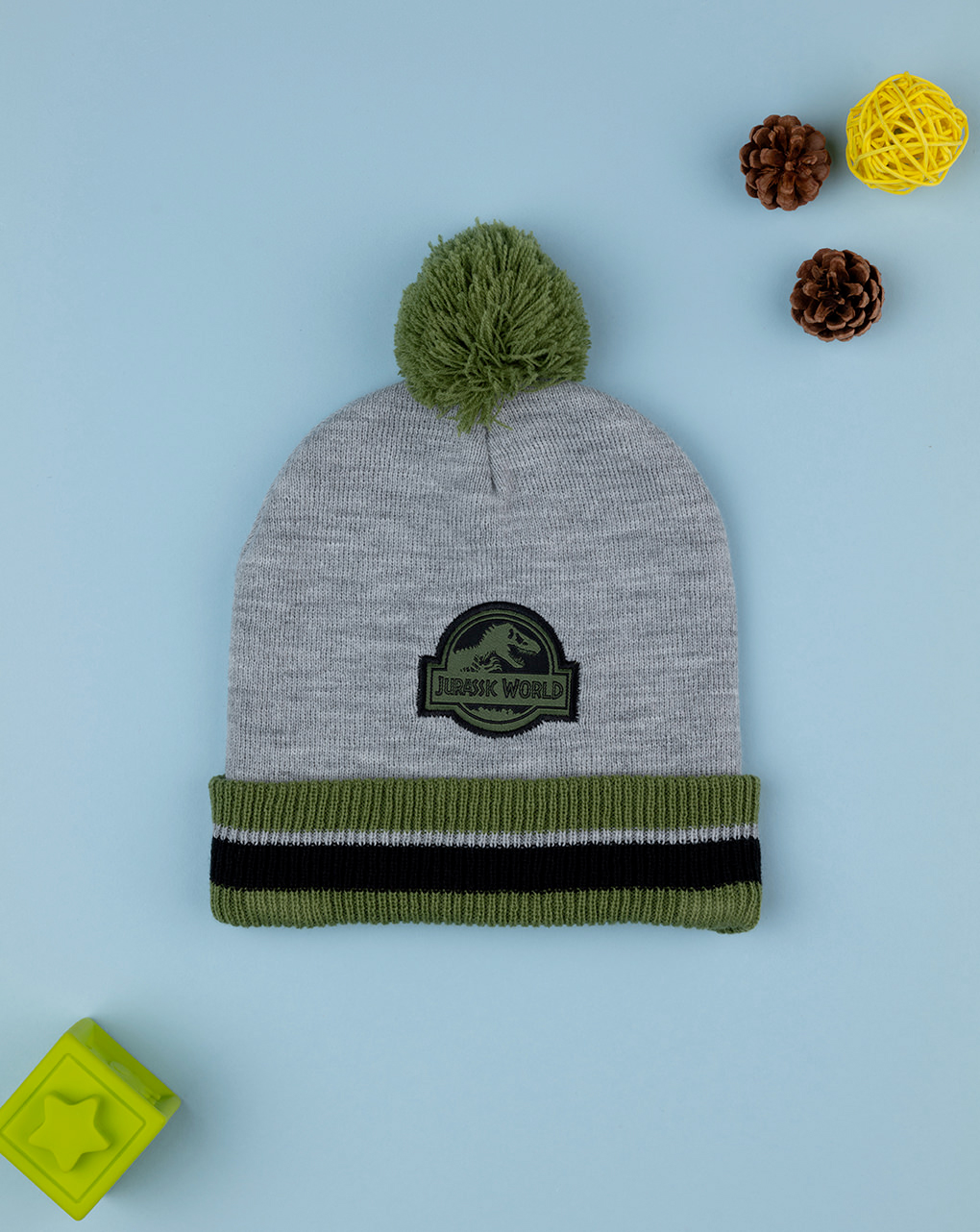 παιδικό σκουφάκι γκρι jurassic world για αγόρι