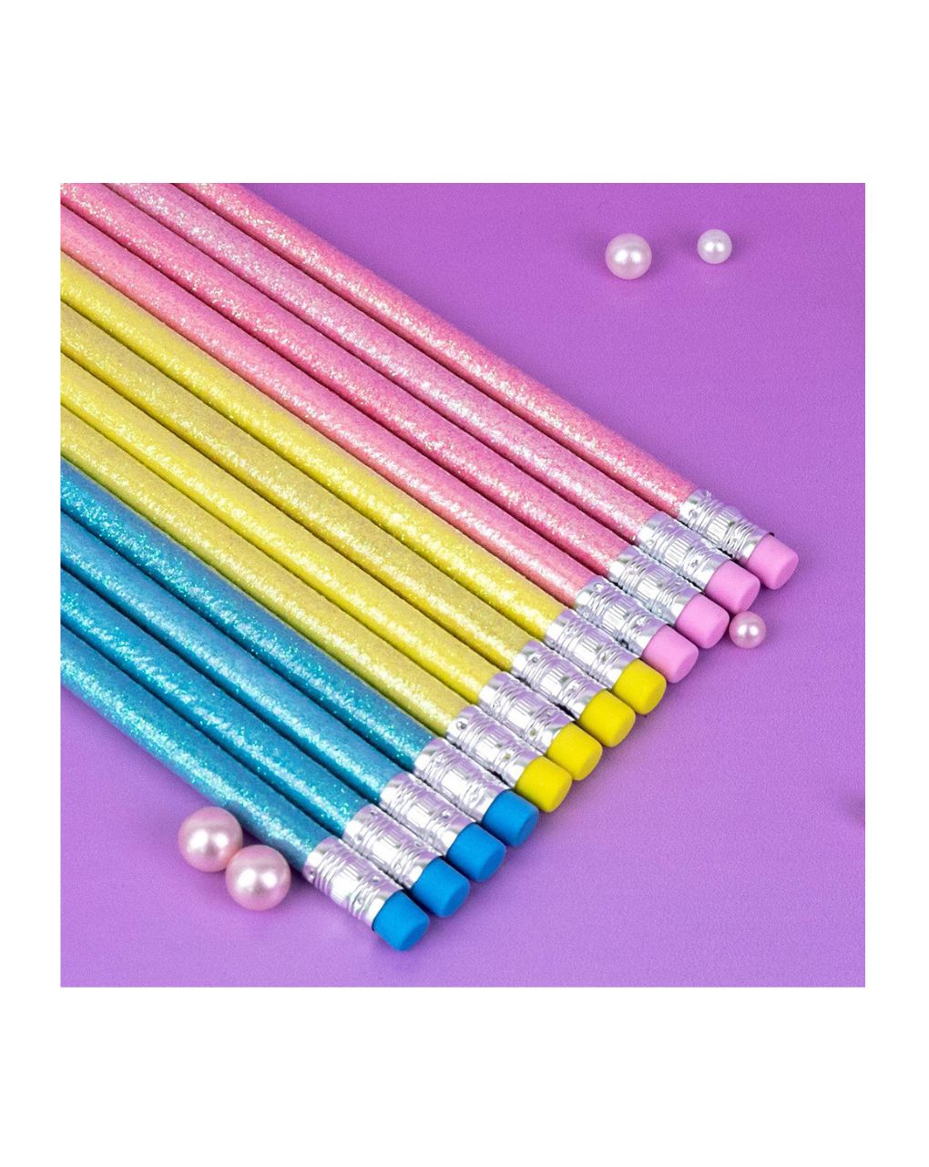 Dreamy glitter set 12 μολύβια hbl (2 σχέδια), lt111229 - LITTLE TREE