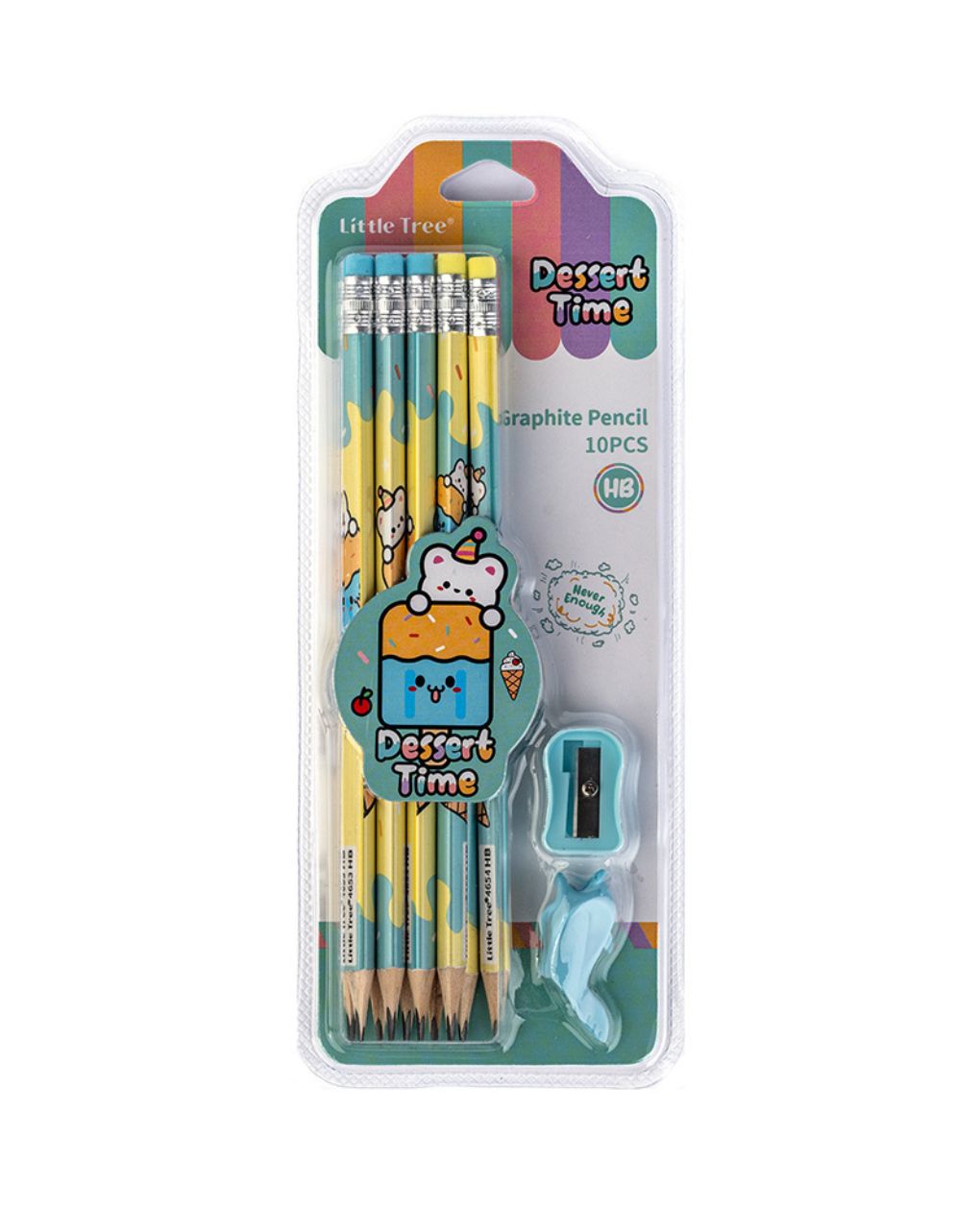 Desert time σετ 10 μολύβια hb με γόμα και ξύστρα (2 σχέδια), lt111015 - LITTLE TREE