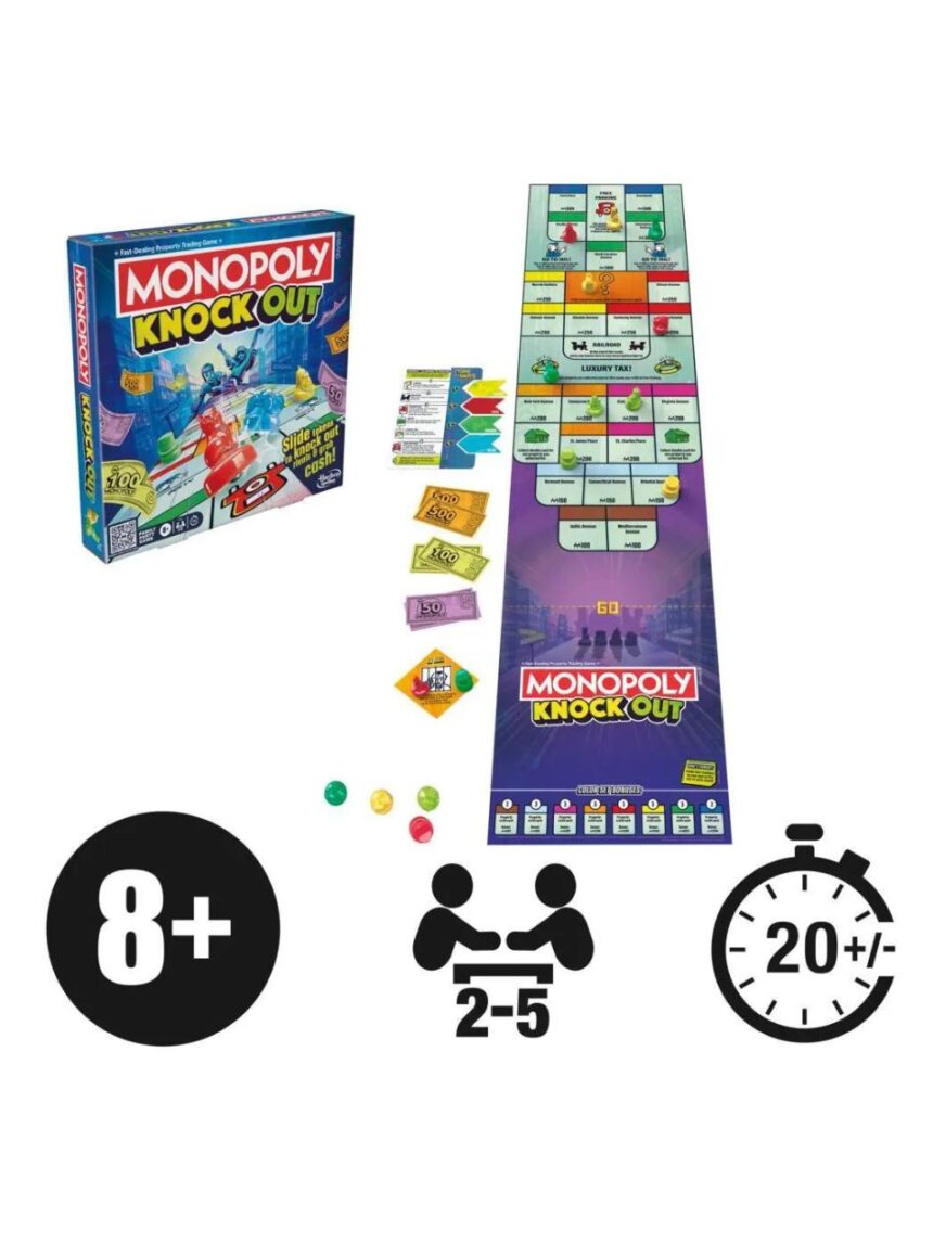 Hasbro επιτραπέζιο παιχνίδι monopoly knockout f8995 - Monopoly