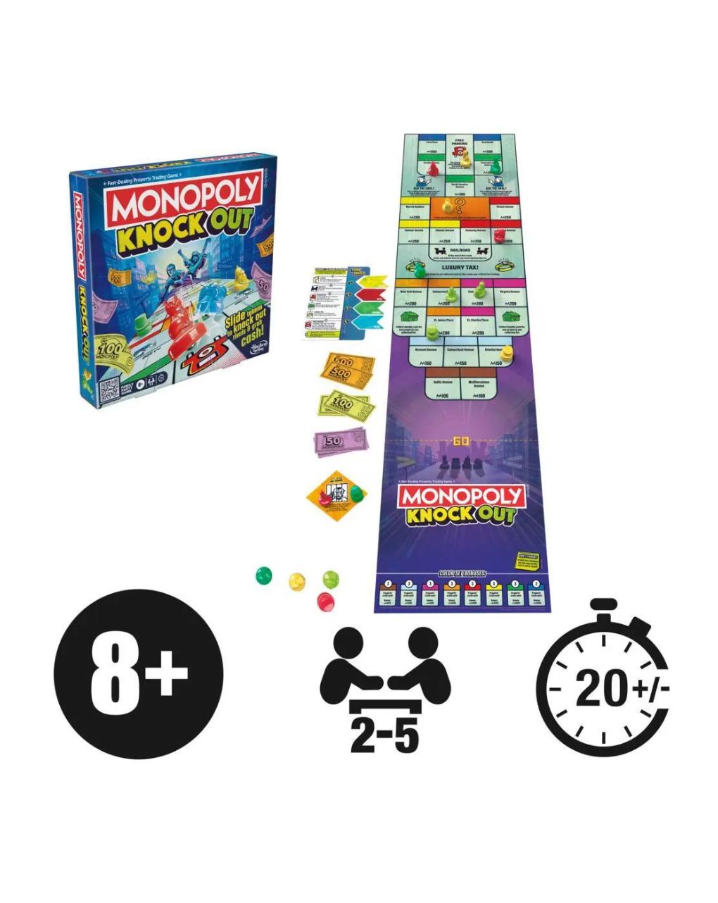 Hasbro επιτραπέζιο παιχνίδι monopoly knockout f8995 - Monopoly